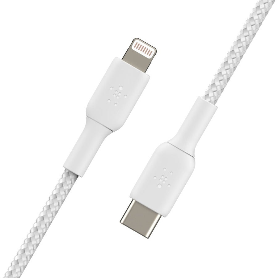 Belkin BoostCharge Braided USB-C to Lightning Cable (1 meter / 3.3 foot, White) - CAA004BT1MWH