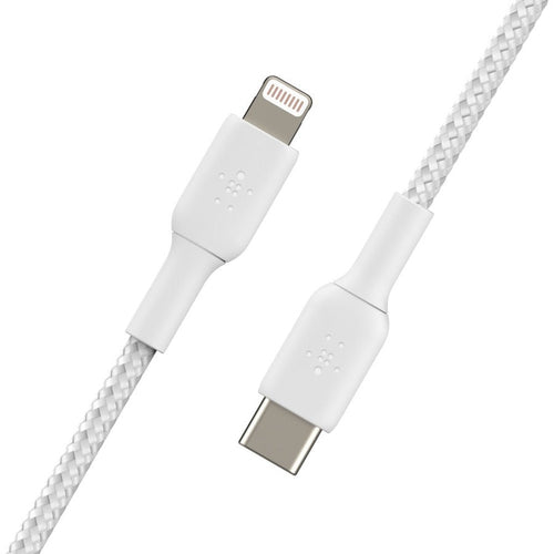 Belkin BoostCharge Braided USB-C to Lightning Cable (1 meter / 3.3 foot, White) - CAA004BT1MWH