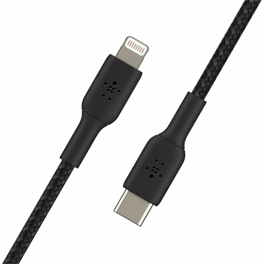 Belkin 30W USB-C to Lightning Cable - Nylon, Braided - M/M - 2m/6.6ft - Black - CAA004BT2MBK