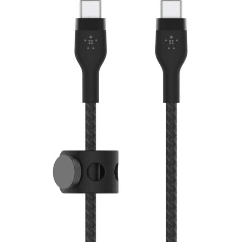 Belkin 60W USB-C to USB-C Cable - 480 Mbps - Silicone, Braided - M/M - 3m/9.9ft - Black - CAB011BT3MBK