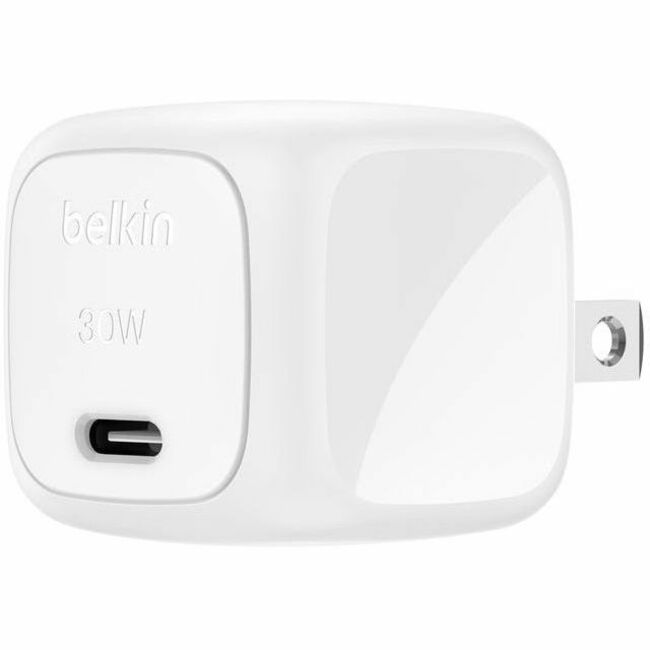 Belkin 30W Portable USB-C Wall Charger - 1xUSB-C (30W) - Fast Charge - Power Adapter - White - WCA008DQWH