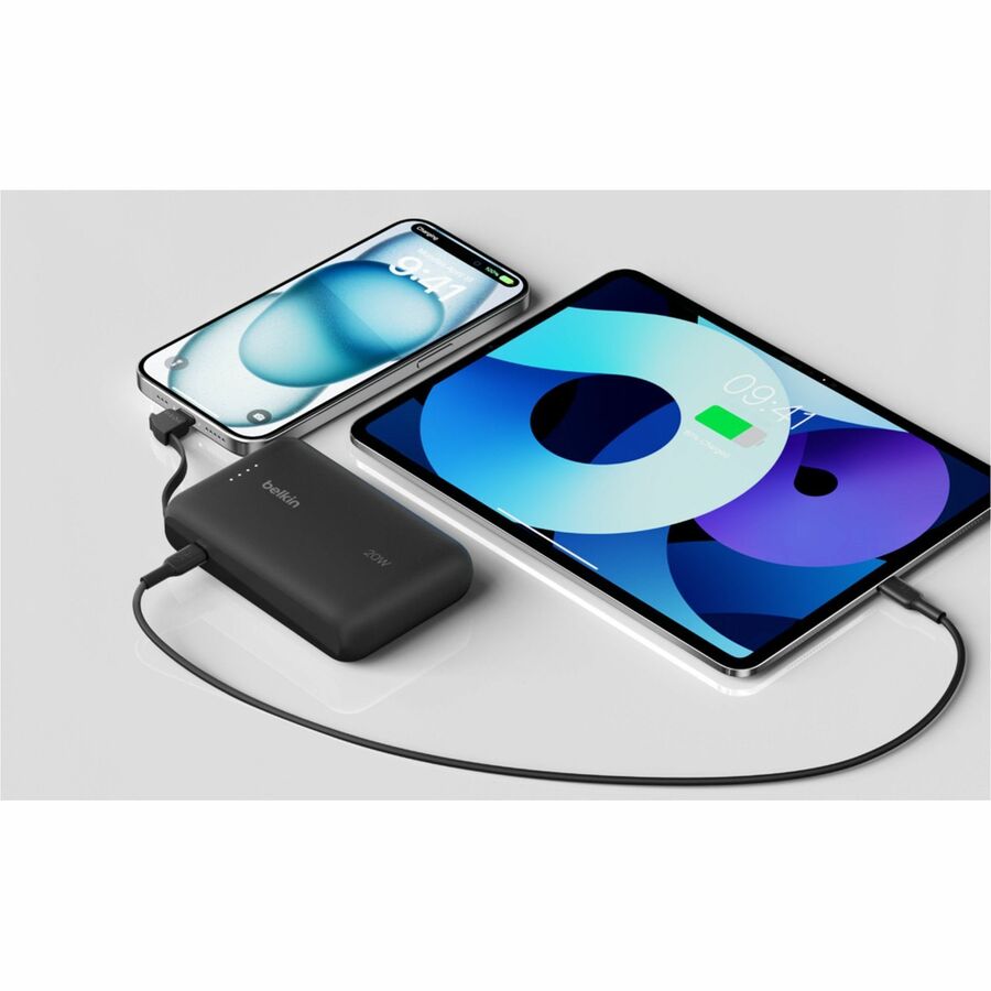 Belkin BoostCharge Power Bank 10K With Integrated Cable - BPB021fqBK