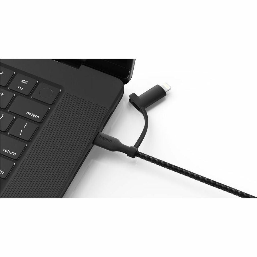 Belkin BoostCharge Pro 2-in-1 Cable with USB-C and Lightning Connector - CAC003fq1.5MBK