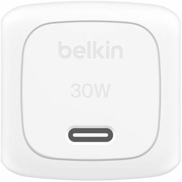 Belkin 30W Portable USB-C Wall Charger - 1xUSB-C (30W) - Fast Charge - Power Adapter w/ USB-C to USB-C Cable - White - WCA008DQ1MWH-B6