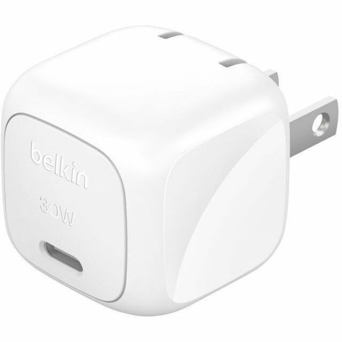 Belkin 30W Portable USB-C Wall Charger - 1xUSB-C (30W) - Fast Charge - Power Adapter w/ USB-C to USB-C Cable - White - WCA008DQ1MWH-B6