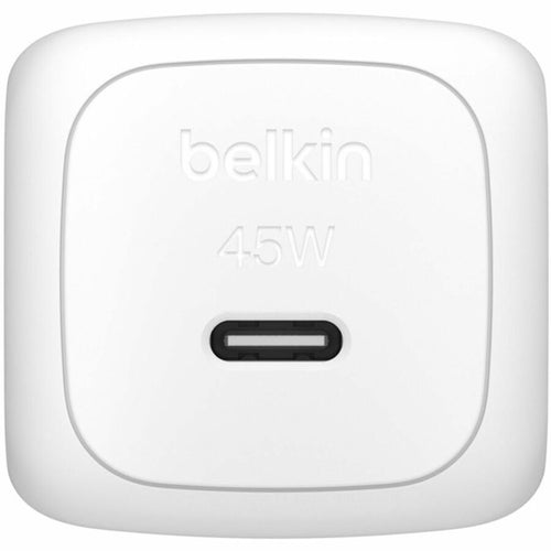 Belkin 45W Portable Cubic USB-C Wall Charger w/ USB-C Cable - 1xUSB-C - Foldable Prongs - Fast Charge - Power Adapter - White - WCA013dq1MWH-B6