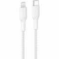 Belkin BoostCharge Pro USB-C Braided Cable with Lightning Connector, 3.3ft/1m, White - CAA022fq1MWH