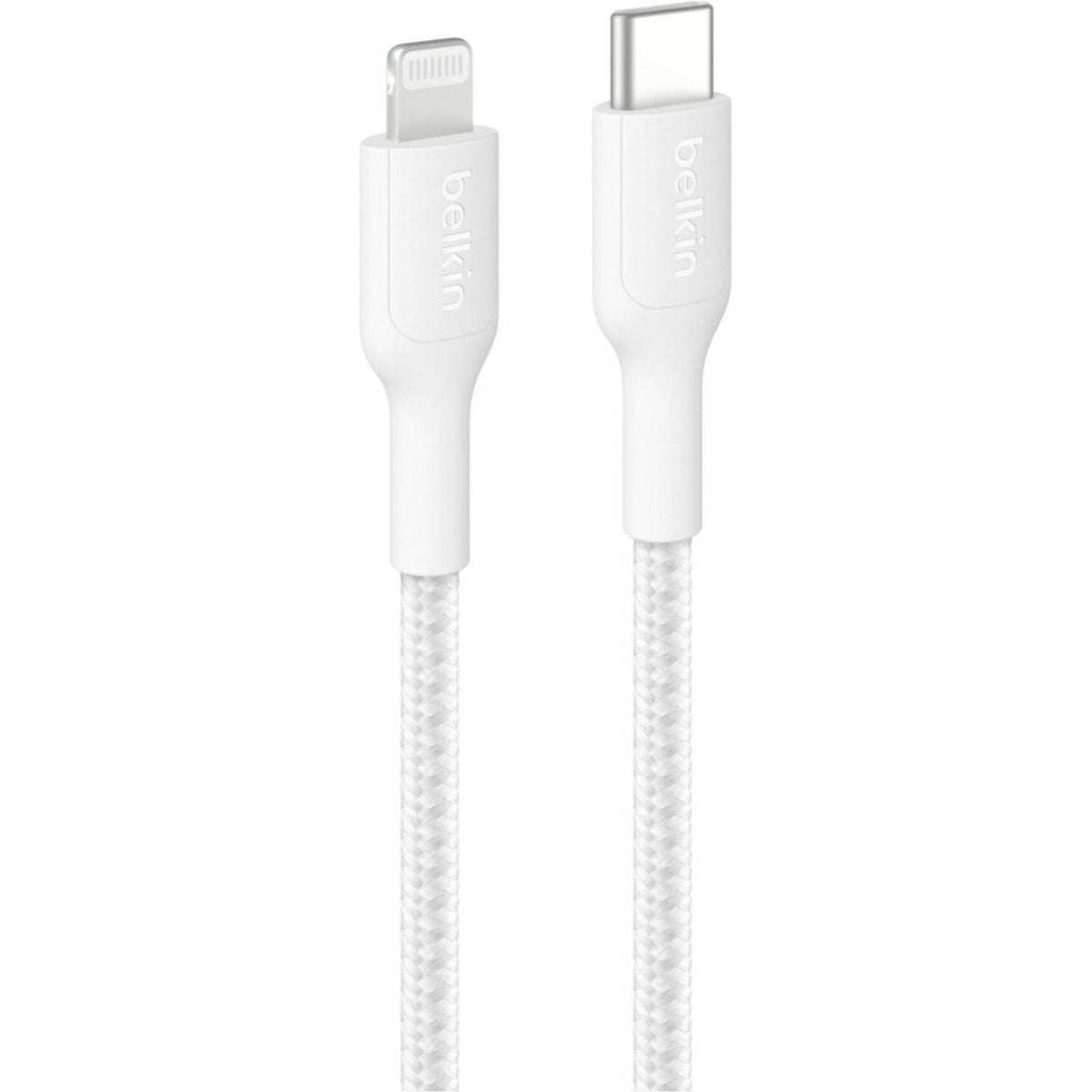 Belkin BoostCharge Pro USB-C Braided Cable with Lightning Connector, 3.3ft/1m, White - CAA022fq1MWH
