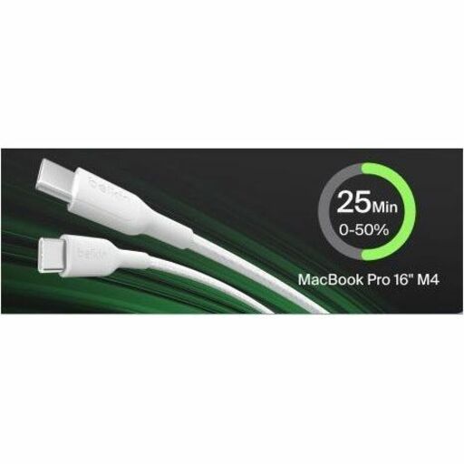 Belkin BoostCharge Pro Braided USB-C to Dual USB-C Cable 140W, White, 5ft/1.5m - CAC004fq1.5MWH
