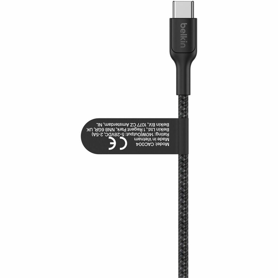 Belkin BoostCharge Pro Braided USB-C to Dual USB-C Cable 140W, Black, 5ft/1.5m - CAC004fq1.5MBK