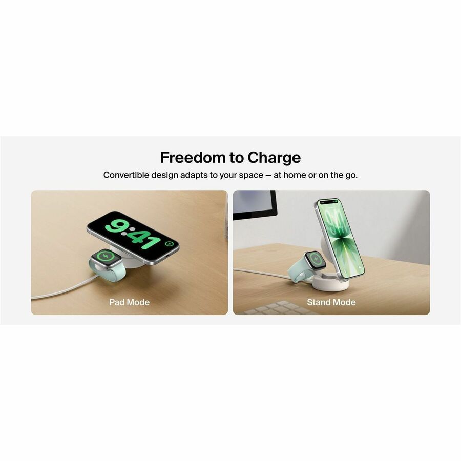 Belkin UltraCharge Pro 2-in-1 Convertible Magnetic Charger with Qi2 25W, Sand - WIZ043ttSD