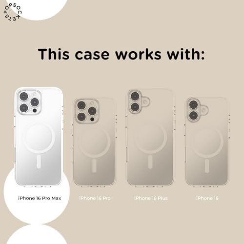 PopSockets iPhone 16 Pro Max Phone Case with MagSafe, Wireless Charging Compatible, Red - Rosso