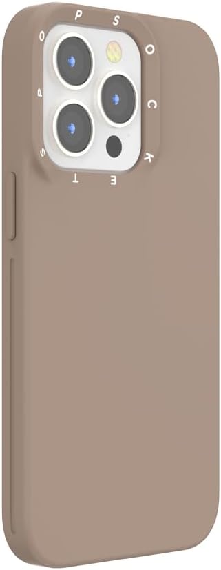 PopSockets iPhone 13 Pro Max Phone Case w/MagSafe- Latte | Magnetic, Wireless Charging, Camera & Drop Protection, Brown, Plain, Cream, Beige, Summer Spring