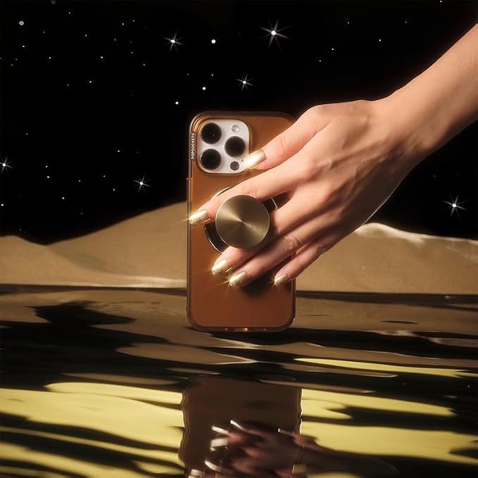 PopSockets iPhone 13 Pro Max Phone Case w/MagSafe- Amber | Magnetic, Wireless Charging, Camera & Drop Protection, Brown, Plain, Cream, Beige, Summer Spring