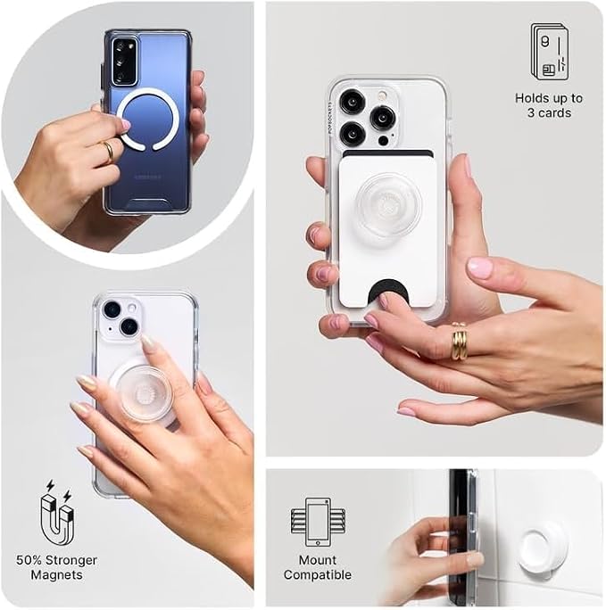 PopSockets iPhone 15 Plus Phone Case with MagSafe- to-Go Wrap | Magnetic, Wireless Charging, Camera & Drop Protection, Checkered, Red, Textured