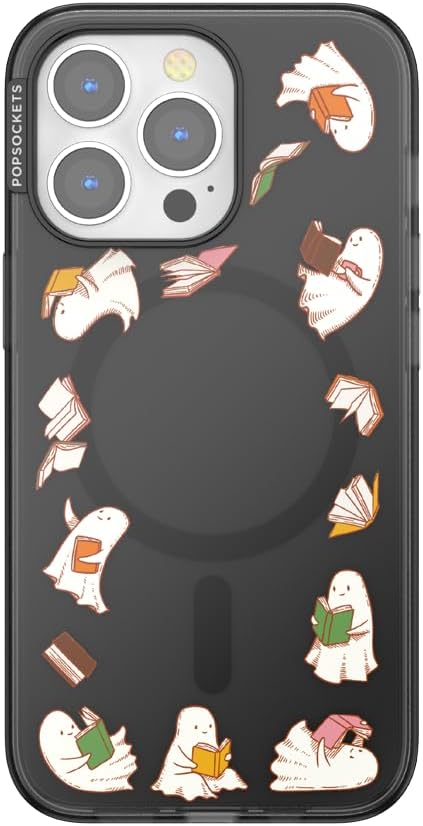 PopSockets iPhone 13 Pro Phone Case with MagSafe- Spooky Book Club | Magnetic, Wireless Charging, Camera & Drop Protection, Witchy, Halloween, Horror