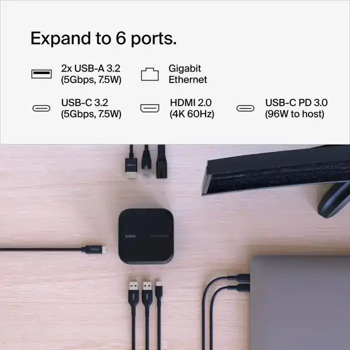 Belkin INC012 – USB-C 6-in-1 GaN Docking Station 130W
