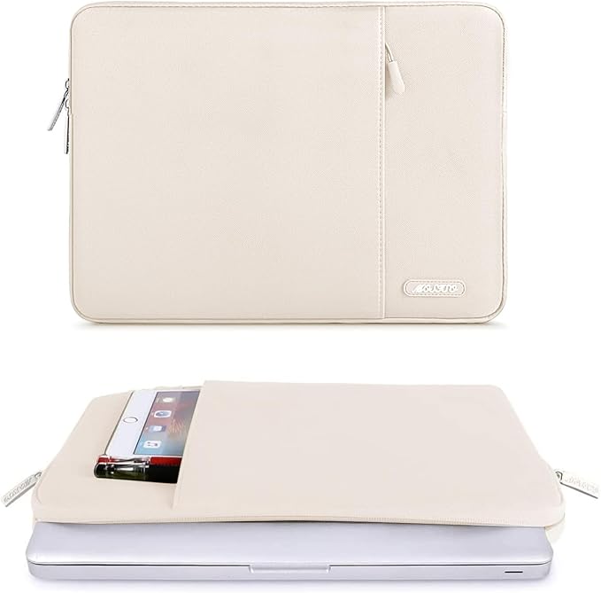 MOSISO Laptop Case 13 inch, 13 inch Laptop Sleeve Compatible with MacBook Air M4 M3 M2 M1 2025-2018 / Pro M2 M1 2025-2016, Polyester Vertical Computer Sleeve Bag with Pocket, Sand