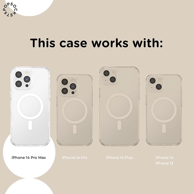 PopSockets iPhone 14 Pro Max Phone Case with MagSafe, Wireless Charging Compatible, Bookish - Mirror Starfall