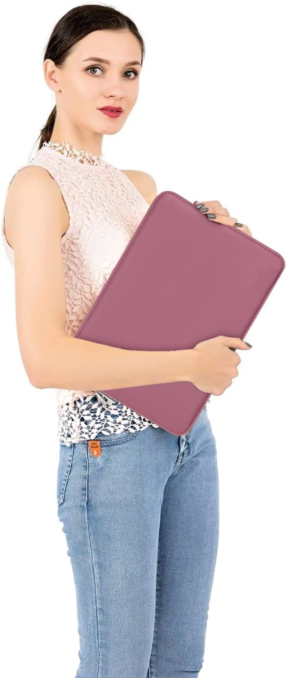 MOSISO Laptop Case 15 inch, 15 inch Laptop Sleeve Bag Compatible with MacBook Air 15 M4 A3241 M3 A3114 M2 A2941 2025 2024 2023, Dell XPS 15, Neoprene Computer Sleeve Bag with Small Case, Dusty Rose