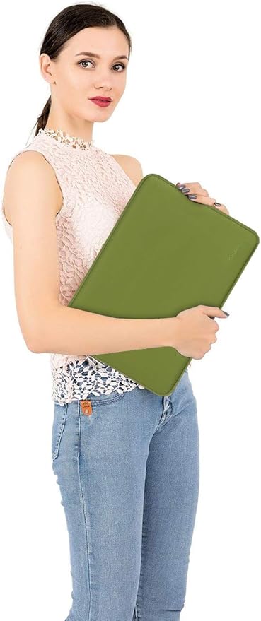 MOSISO Laptop Case 13.3 inch, 13-13.3 inch Laptop Sleeve Bag Compatible with MacBook Air/Pro 13 / Pro 14, HP Dell ASUS Lenovo Notebook, Neoprene Computer Sleeve Bag with Small Case, Chartreuse