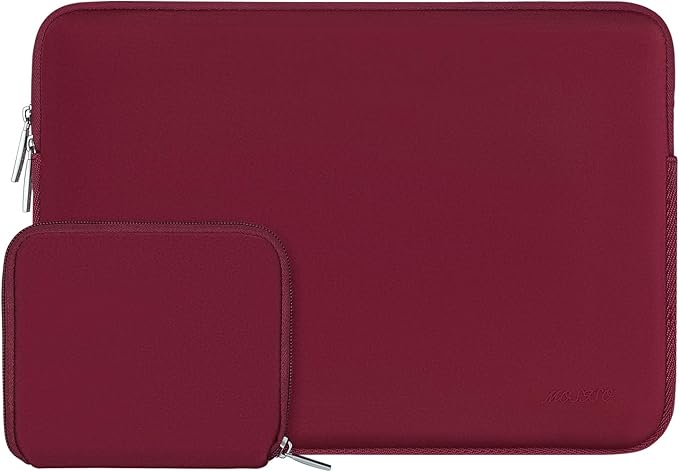 MOSISO Laptop Case 13.3 inch, 13-13.3 inch Laptop Sleeve Bag Compatible with MacBook Air/Pro 13 / Pro 14, HP Dell ASUS Lenovo Notebook, Neoprene Computer Sleeve Bag with Small Case, Red