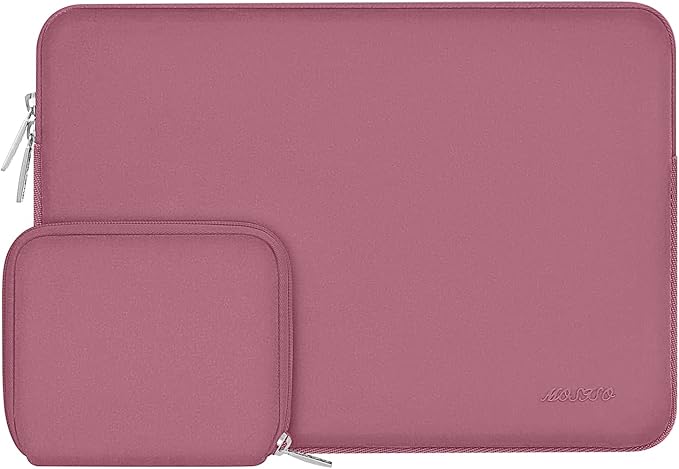 MOSISO Laptop Case 15 inch, 15 inch Laptop Sleeve Bag Compatible with MacBook Air 15 M4 A3241 M3 A3114 M2 A2941 2025 2024 2023, Dell XPS 15, Neoprene Computer Sleeve Bag with Small Case, Dusty Rose