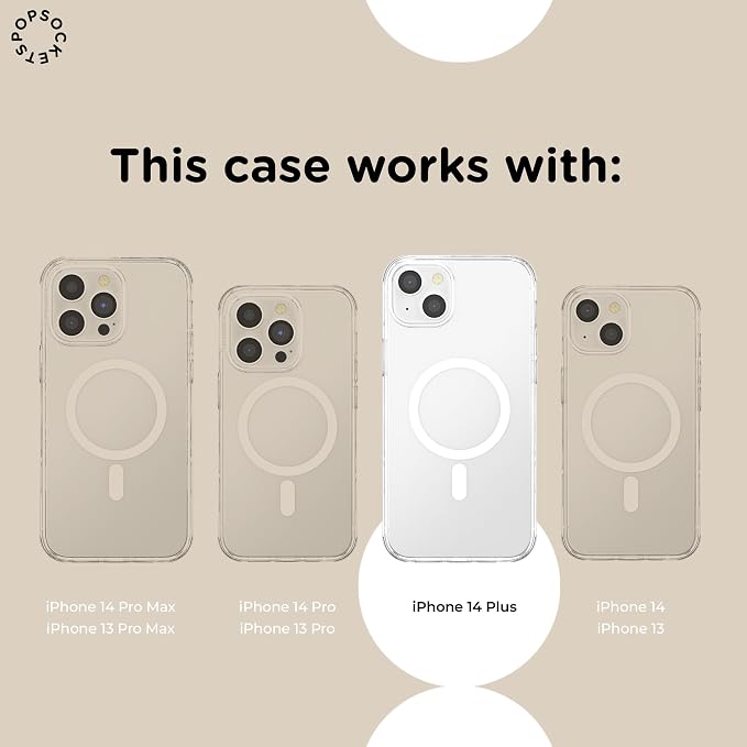 PopSockets iPhone 14 Plus Phone Case with MagSafe, Wireless Charging Compatible, Green - Nightshade