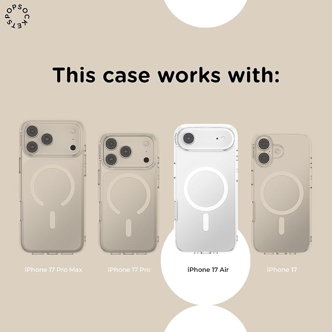 PopSockets iPhone 17 Air Phone Case with MagSafe, Wireless Charging Compatible, Disney - Boho Wildflowers Maroon