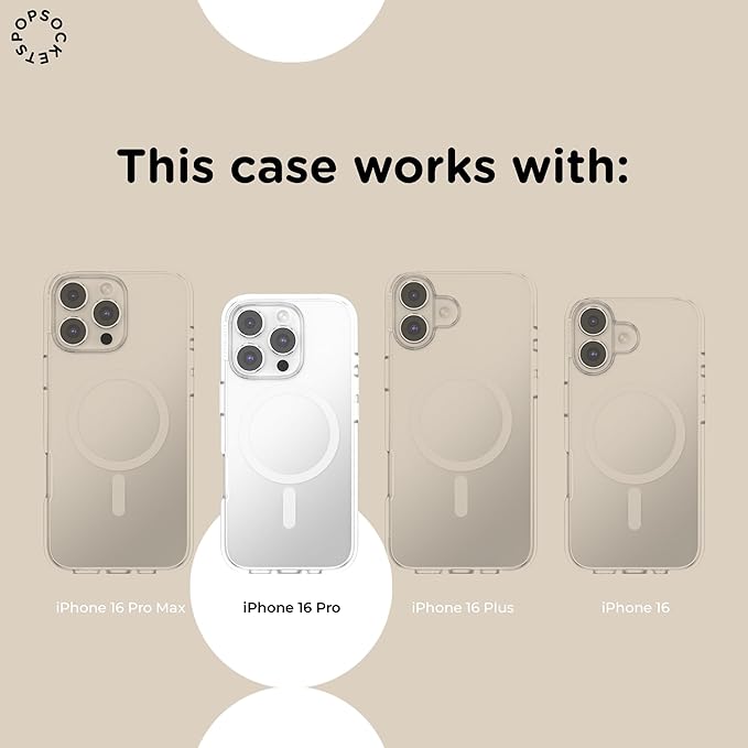 PopSockets iPhone 16 Pro Phone Case with MagSafe, Wireless Charging Compatible, Green - Fatigue