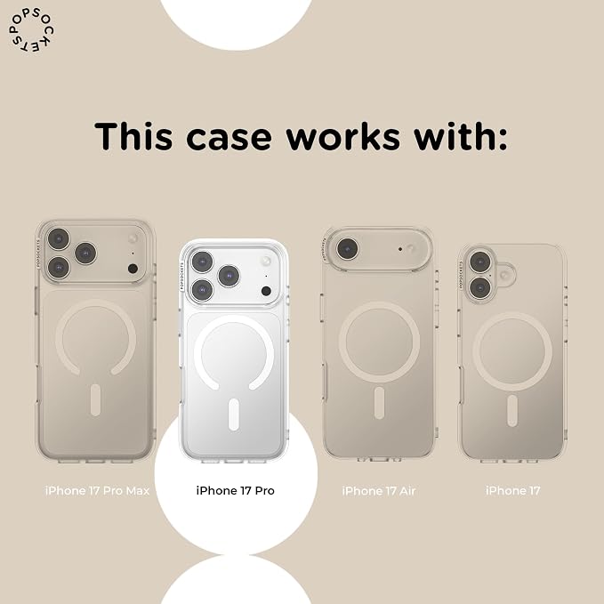 PopSockets iPhone 17 Pro Phone Case with MagSafe- Cherry Pop | Magnetic, Wireless Charging, Camera & Drop Protection, Cherry, Fruit, Electronic Accessories, For iPad/Kindle/iPhone/Android