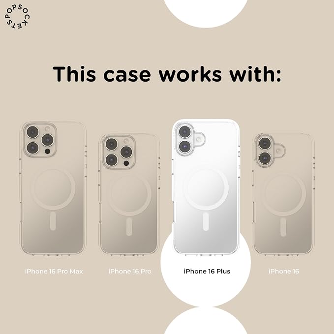 PopSockets iPhone 16 Plus Phone Case with MagSafe, Wireless Charging Compatible, Disney - Boho Wildflowers Maroon