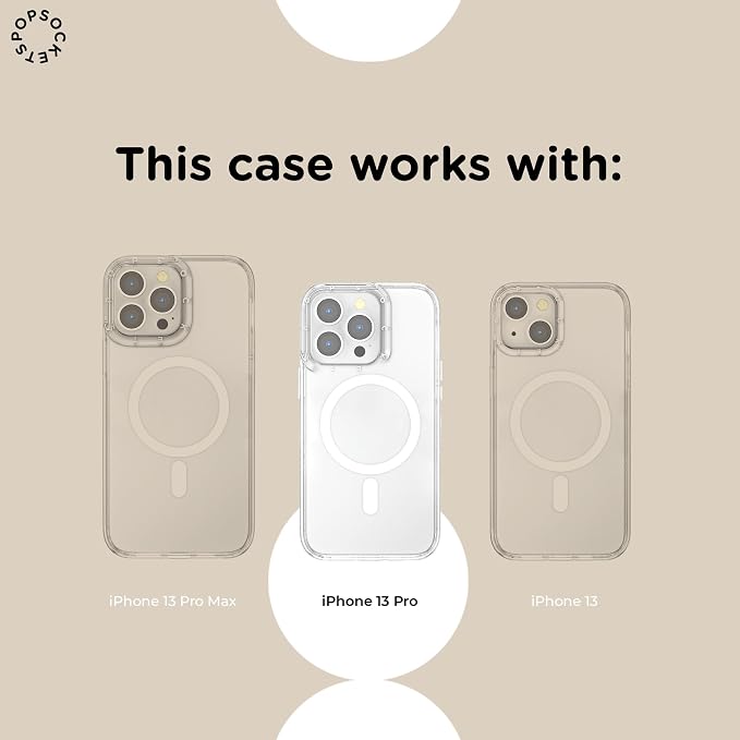 PopSockets iPhone 13 Pro Phone Case with MagSafe- Starstruck | Magnetic, Wireless Charging, Camera & Drop Protection, Electronic Accessories, For iPad/Kindle/iPhone/Android