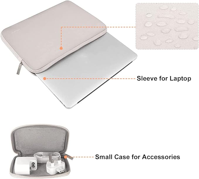 MOSISO Laptop Case 15 inch, 15 inch Laptop Sleeve Bag Compatible with MacBook Air 15 M4 A3241 M3 A3114 M2 A2941 2025 2024 2023, Dell XPS 15, Neoprene Computer Sleeve Bag with Small Case, Rock Gray