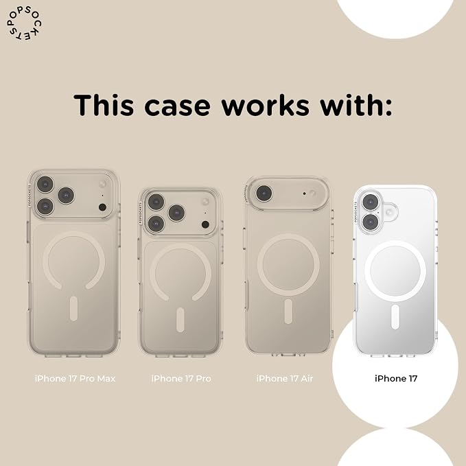 PopSockets iPhone 17 Phone Case with MagSafe- Starstruck | Magnetic, Wireless Charging, Camera & Drop Protection, Electronic Accessories, For iPad/Kindle/iPhone/Android