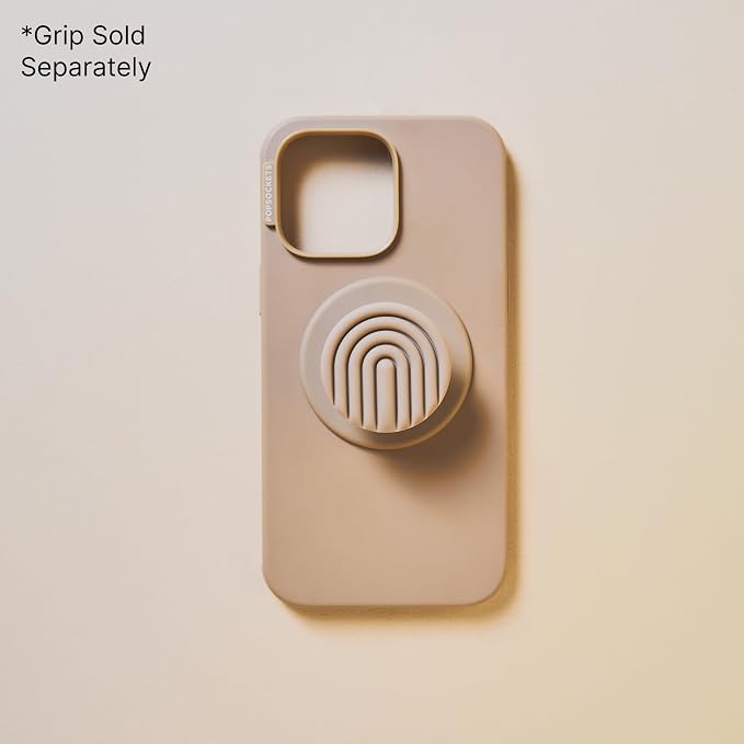 PopSockets iPhone 14 Pro Phone Case with MagSafe- Latte | Magnetic, Wireless Charging, Camera & Drop Protection, Western, Boho, Aesthetic, Phone, Women