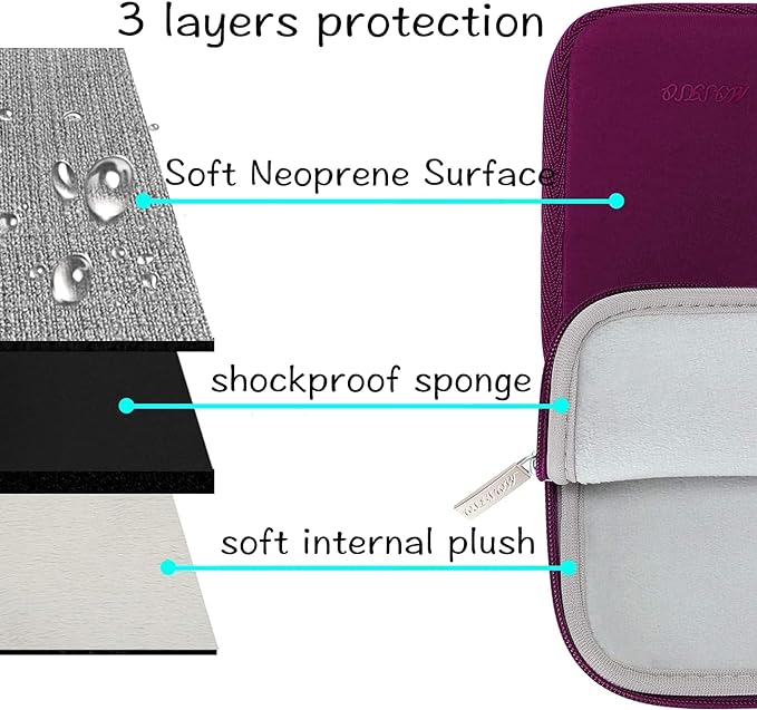 MOSISO Laptop Case 13.3 inch, 13-13.3 inch Laptop Sleeve Bag Compatible with MacBook Air/Pro 13 / Pro 14, HP Dell ASUS Lenovo Notebook, Neoprene Computer Sleeve Bag with Small Case, Magenta Purple