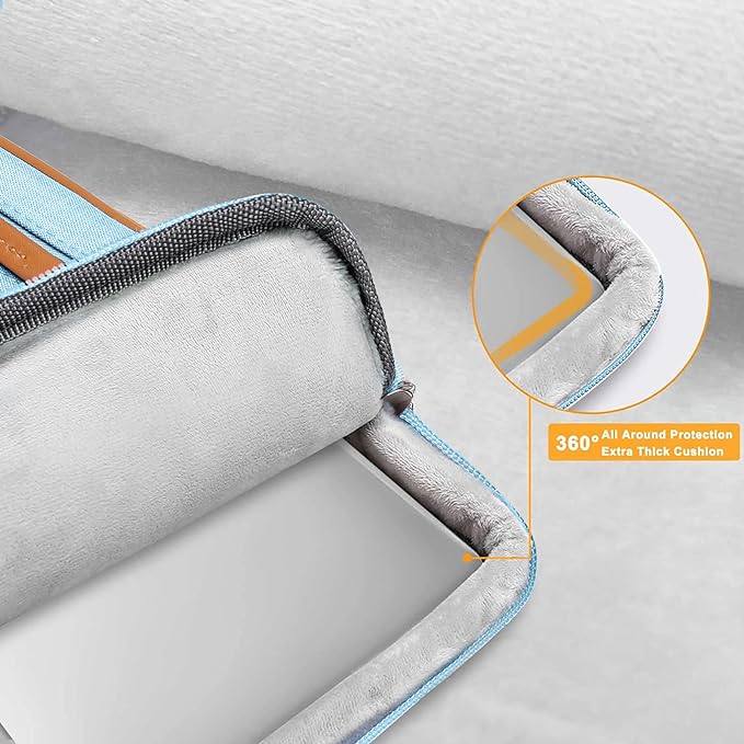 MOSISO 360 Protective Laptop Case 13 inch, 13 inch Laptop Sleeve Compatible with MacBook Air M4 M3 M2 M1 2025-2018/Pro M2 M1 2025-2016, Side Open Carrying Case with 4 Zipper Pockets&Handle, Air Blue