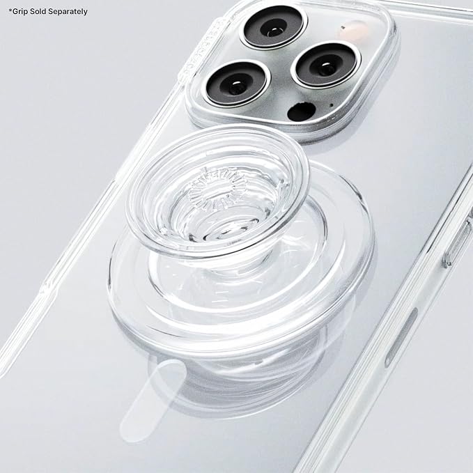 PopSockets iPhone 16 Pro Case Compatible with MagSafe, Phone Case for iPhone 16 Pro, Wireless Charging Compatible, Case Only - Clear
