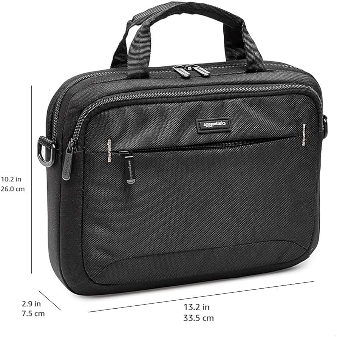 Amazon Basics Laptop Carrying Case with Adjustable Shoulder Strap, 11.6 in, Black, 10-Pack