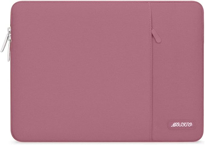 MOSISO Laptop Case 13 inch, 13 inch Laptop Sleeve Compatible with MacBook Air M4 M3 M2 M1 2025-2018 / Pro M2 M1 2025-2016, Polyester Vertical Computer Sleeve Bag with Pocket, Dusty Rose