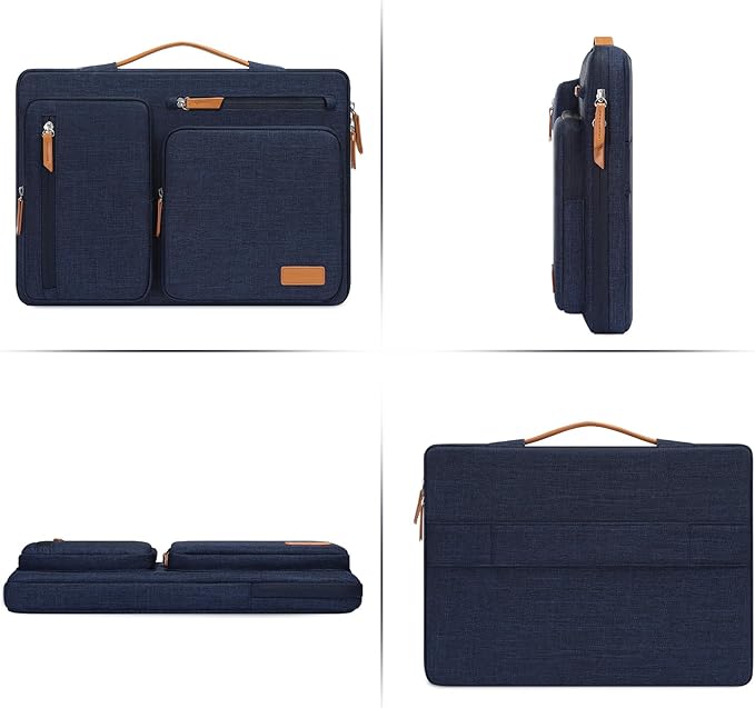 MOSISO 360 Protective Laptop Case 17.3 inch, 17-17.3 inch Laptop Sleeve Compatible with Dell, HP, Lenovo, Asus, Acer, Alienware, Side Open Carrying Case with 4 Zipper Pockets&Handle, Navy Blue