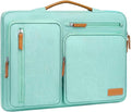 MOSISO 360 Protective Laptop Case 15 inch, 15 inch Laptop Sleeve Compatible with MacBook Air M4 M3 M2 2025 2024 2023, Dell XPS Plus, Side Open Carrying Case with 4 Zipper Pockets&Handle, Aqua Green