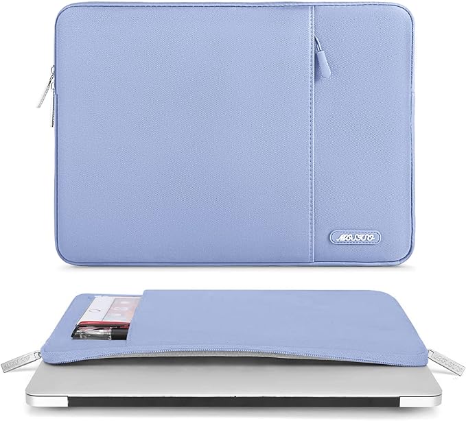 MOSISO Laptop Case 13 inch, 13 inch Laptop Sleeve Compatible with MacBook Air M4 M3 M2 M1 2025-2018 / Pro M2 M1 2025-2016, Polyester Vertical Computer Sleeve Bag with Pocket, Pastel Blue