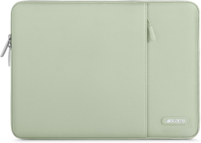MOSISO Laptop Case 15 inch, 15 inch Laptop Sleeve Compatible with MacBook Air 15 M4 A3241 M3 A3114 M2 A2941 2025 2024 2023,Dell XPS 15,Polyester Vertical Computer Sleeve Bag with Pocket, Sage Green