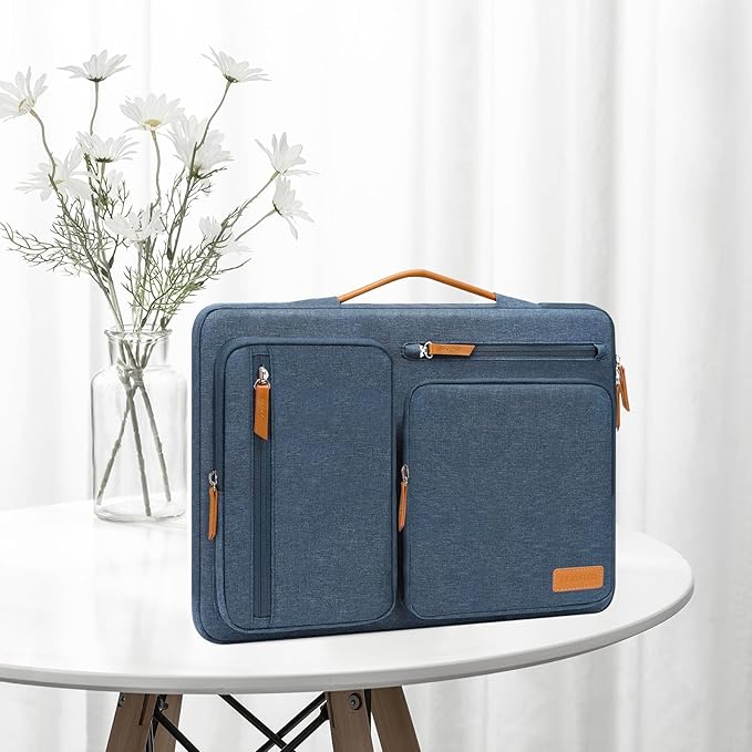MOSISO 360 Protective Laptop Case 13 inch, 13 inch Laptop Sleeve Compatible with MacBook Air M4 M3 M2 M1 2025-2018/Pro M2 M1 2025-2016, Side Open Carrying Case with 4 Zipper Pockets&Handle, Haze Blue