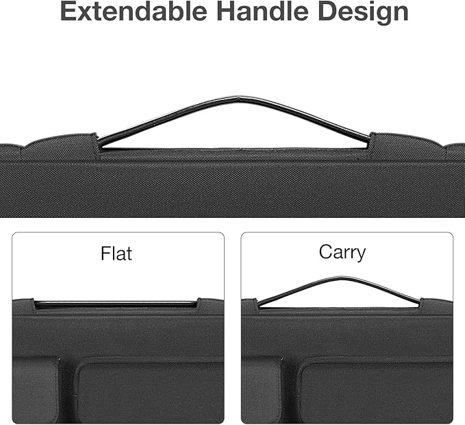 MOSISO 360 Protective Laptop Case 13 inch, Laptop Sleeve Compatible with MacBook Air 13 inch M4 M3 M2 M1 2025-2018 / Pro 13 M2 M1 2025-2016, Side Open Bag with 2 Raised&1 Flapover Pockets, Black
