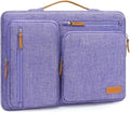 MOSISO 360 Protective Laptop Case 15 inch, 15 inch Laptop Sleeve Compatible with MacBook Air M4 M3 M2 2025 2024 2023, Dell XPS Plus, Side Open Carrying Case with 4 Zipper Pockets&Handle, Purple