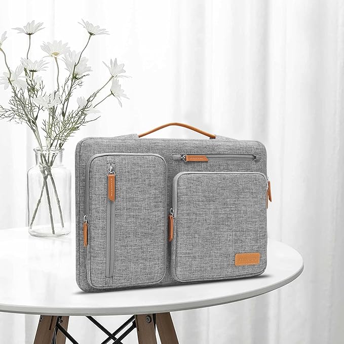 MOSISO 360 Protective Laptop Case 14 inch, 14 inch Laptop Sleeve Compatible with HP Lenovo Dell ASUS Acer, HP, Dell Latitude, Lenovo, Side Open Carrying Case with 4 Zipper Pockets&Handle, Gray