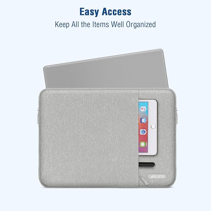 MOSISO Laptop Case 17.3 inch, 17-17.3 inch Laptop Sleeve Compatible with Dell, HP, Lenovo, Asus, Acer, Alienware, Polyester Vertical Computer Sleeve Bag with Pocket, Gray